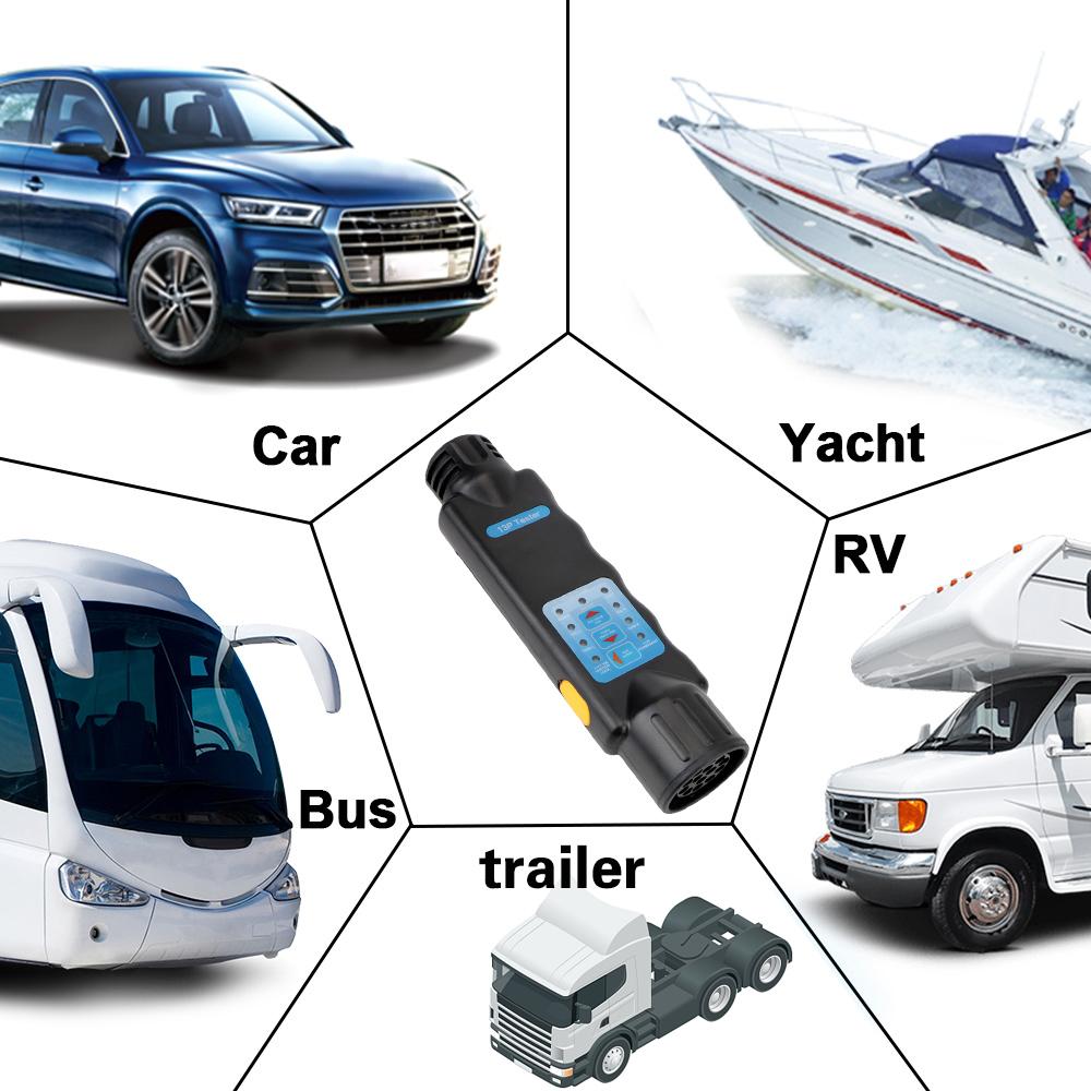 Электрическая схема Тест света Универсальный тестер розетки вилки прицепа Диагностические инструменты 13 контактов Автомобиль Грузовик Караван Аксессуары 12В