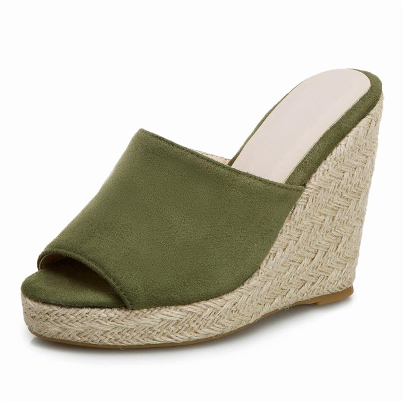 Модные женские тапочки на толстой платформе, туфли на танкетке, летние босоножки с открытым носком, туфли на высоком каблуке, женские, большого размера