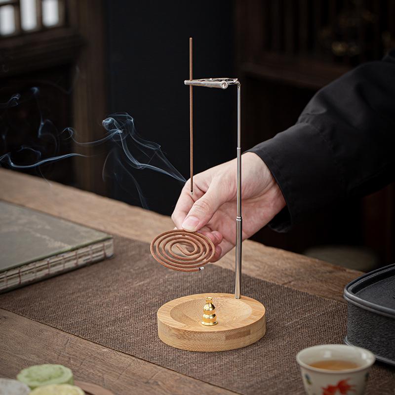 Zen Solid Wood Aromatherapy Burner – Incense Holder & Tray for Home Decoration