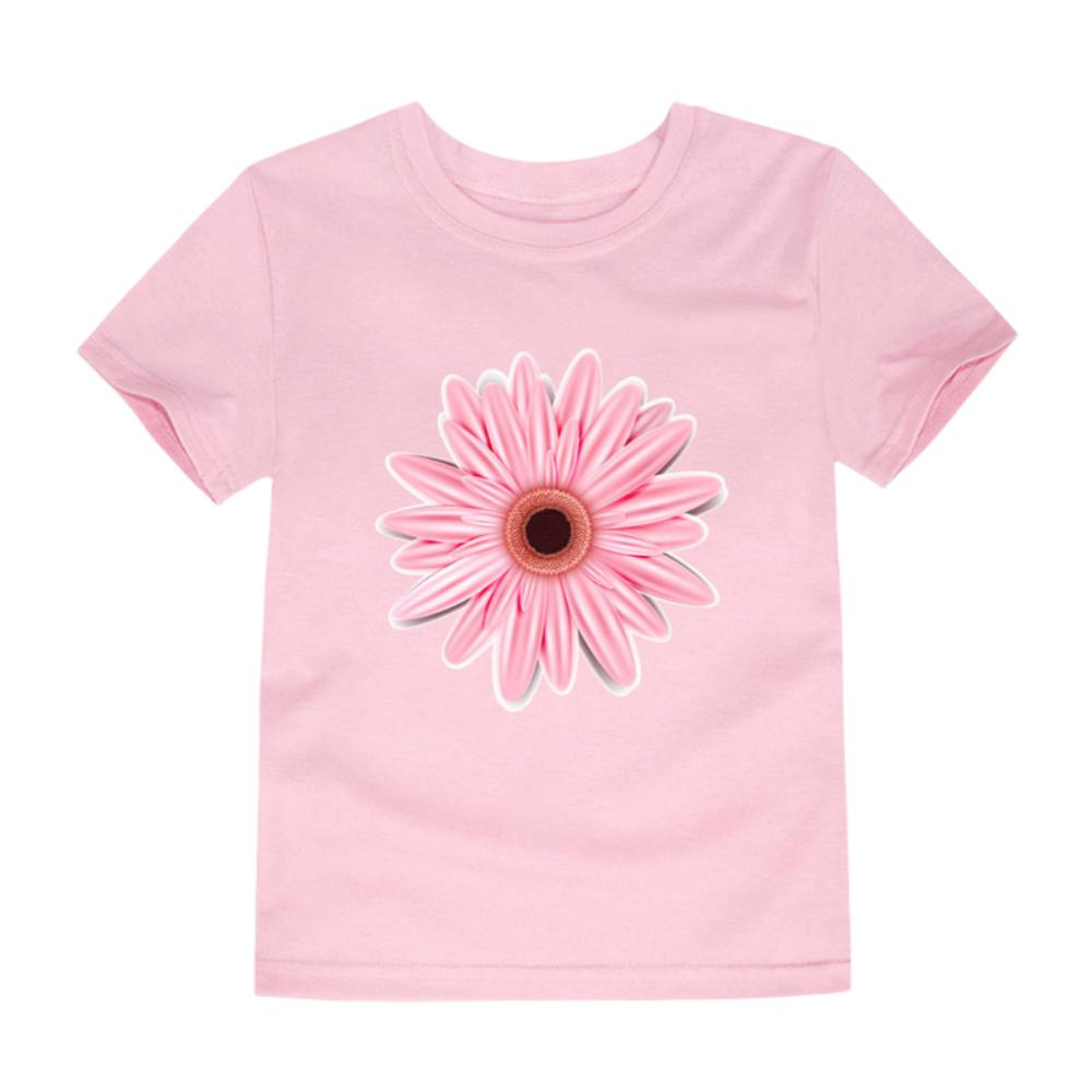 Детская футболка Simple Flowers с 3D-печатью букв, с коротким рукавом