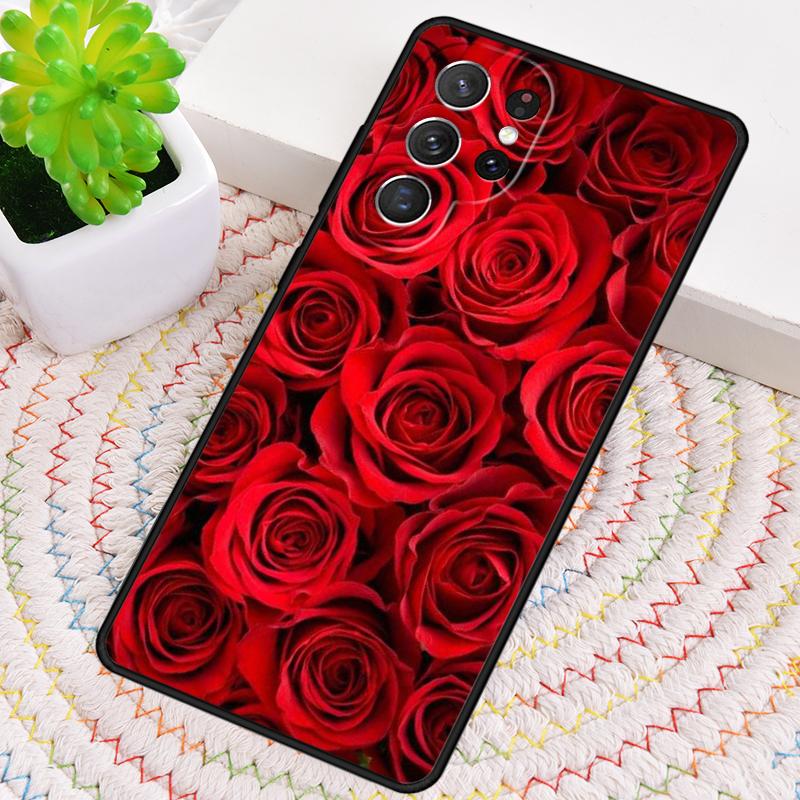 Красная Роза Чехол из ТПУ для Телефона Samsung Galaxy note 10 pro S26 S25 S24 S23 S22 Ultra Plus S21 FE S20 Ударопрочный Чехол