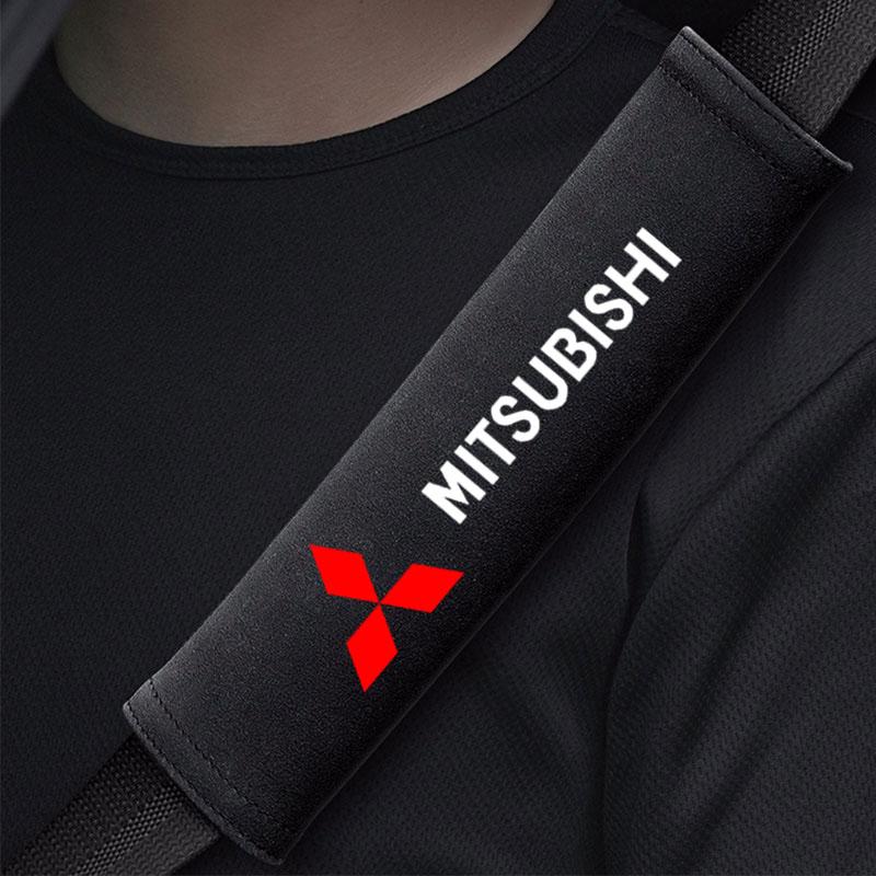 Car Safety Belt Shoulder Pad Safety Strap Cotton Flannel Cover for Mitsubishi Lancer ASX Outlander Pajero Evolution Accessories