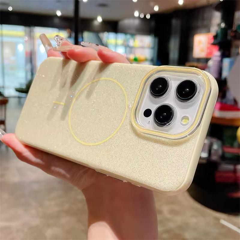 Роскошный блестящий чехол Magsafe Magnetic Case для iPhone 16 13 15 14 Pro Max Wireless Charge Мягкий силиконовый противоударный чехол