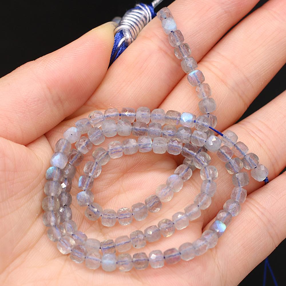 Бусины из натурального камня Лабрадорит 2/4 мм граненые квадратные бусины для изготовления ювелирных изделий своими руками ожерелье браслет аксессуары для ожерелья