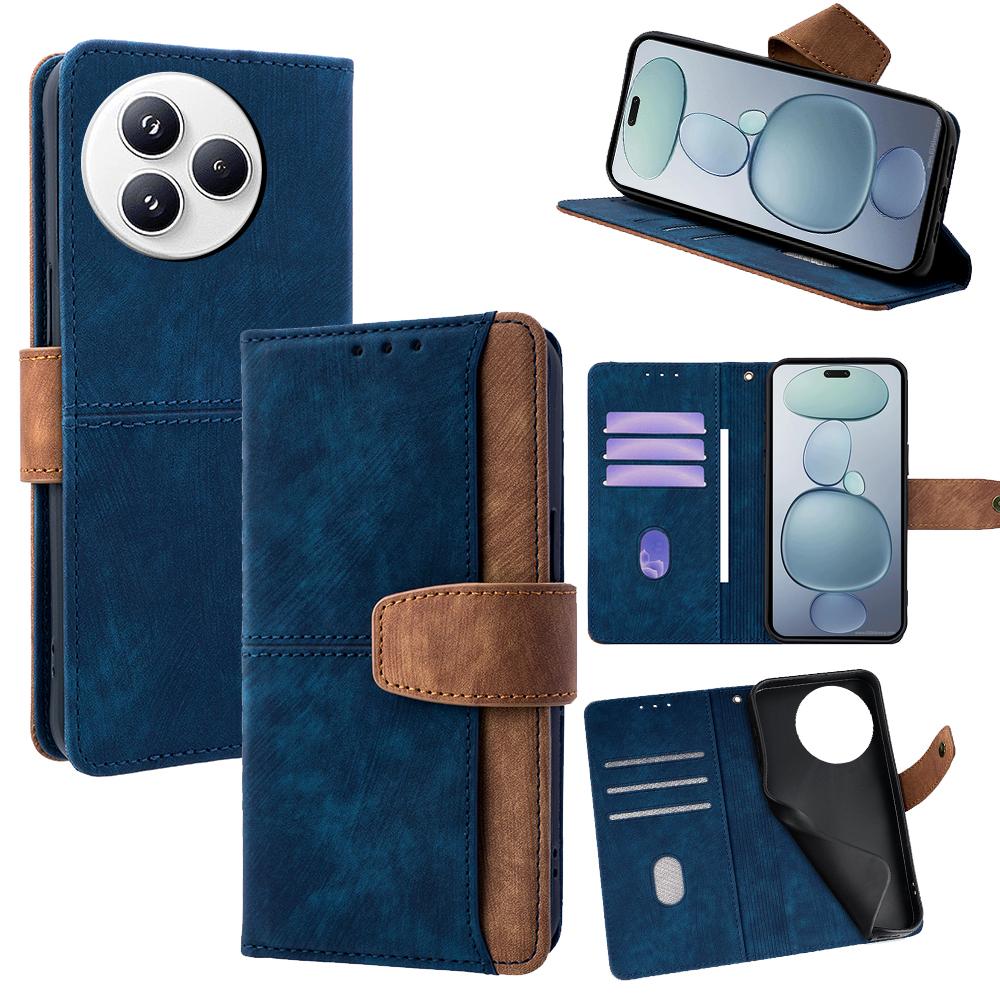 For Xiaomi Civi 5 Pro 5G Case RFID Blocking Color Splicing PU Leather Wallet Phone Cover