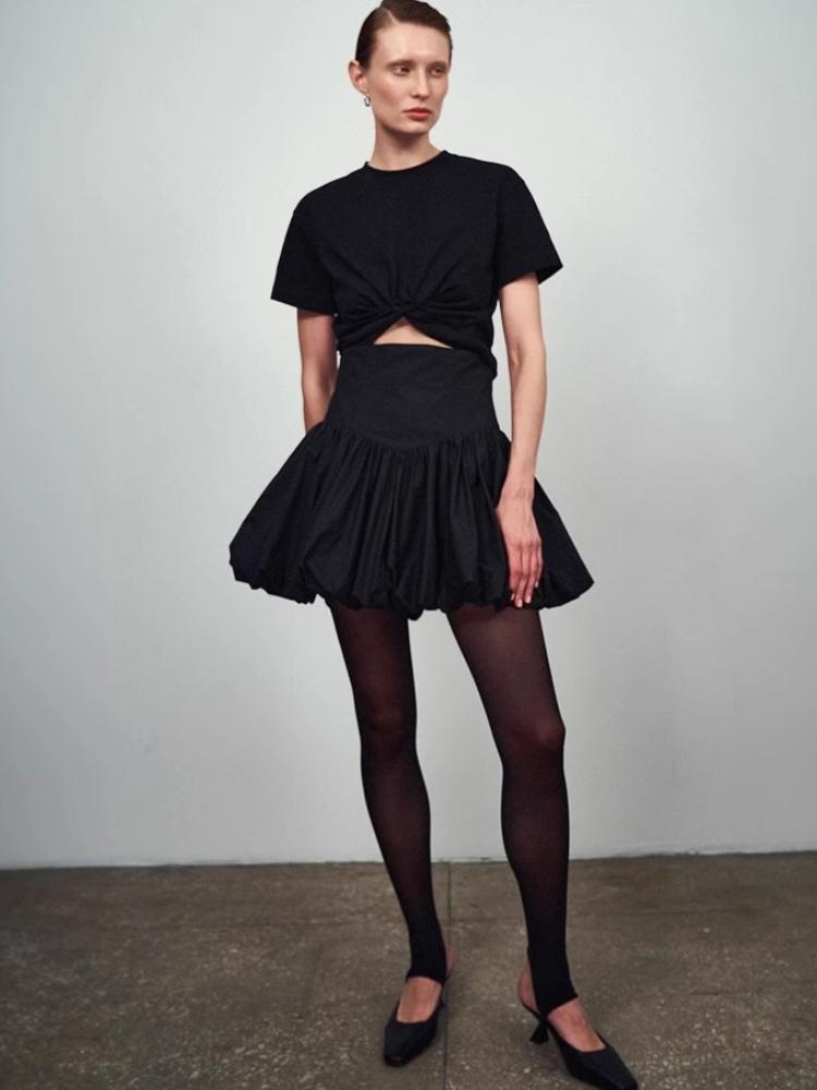 Плиссированная юбка Y2k, элегантная женская однотонная мини-юбка трапециевидной формы с высокой талией, вечерние юбки 2000-х годов, уличная одежда