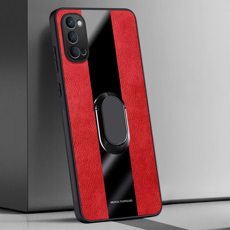 Чехол-подставка с кольцом из ПУ кожи для OPPO Reno 4 Pro 4Z 5G Reno4 Z, задняя крышка, роскошный магнитный силиконовый чехол для телефона с полной защитой