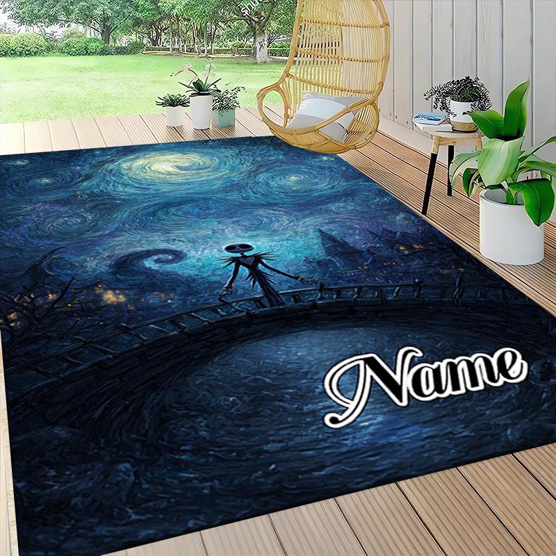 Custom Name Nightmare Before Christmas Art Carpet Rug Customizable Soft Washable Anti-Slip Home Living Room Sofa Mats Personalized Rug. 0909385