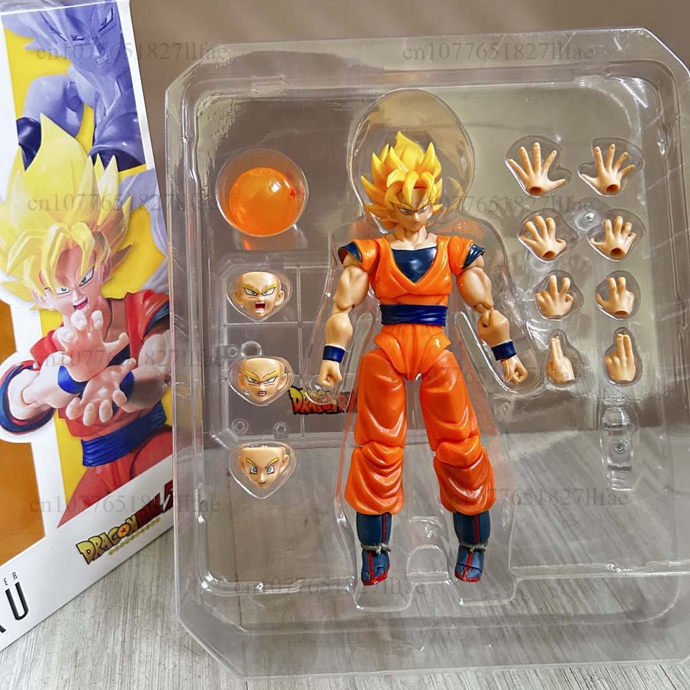 Фигурка Действия Сон Гоку Супер Сайян Полная Сила из Dragon Ball Z Модель Игрушки Сочлененная Подвижная Коллекционная Подарок на День Рождения Декор Комнаты