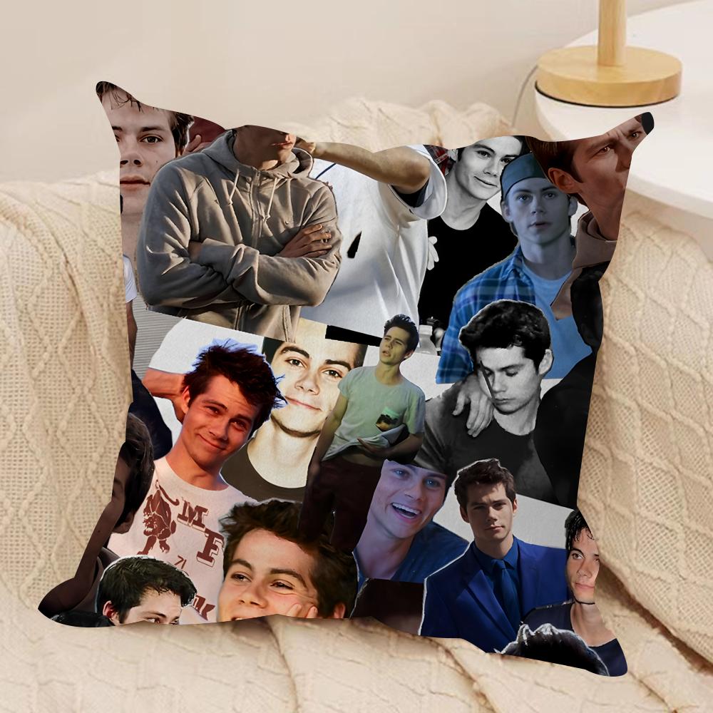 DDylan O Brien Cushion Cover Silky Short Plush Invisible Zipper Dustproof Sofa Pillow Case For Home Decor