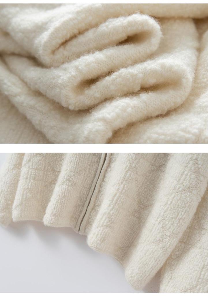 Women's Retro Cashmere Hooded Knit Sweater - Autumn/Winter Loose Zip Cardigan