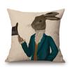 Rabbit Giraffe Elephant Deer Pug Horse Cushion Cover Xcm Nordic Fashion Animal Posters Sofa Decorative Pillow Case