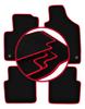 Велюровые коврики с красной окантовкой для: Fiat 500 FL хэтчбек (2013-2019)