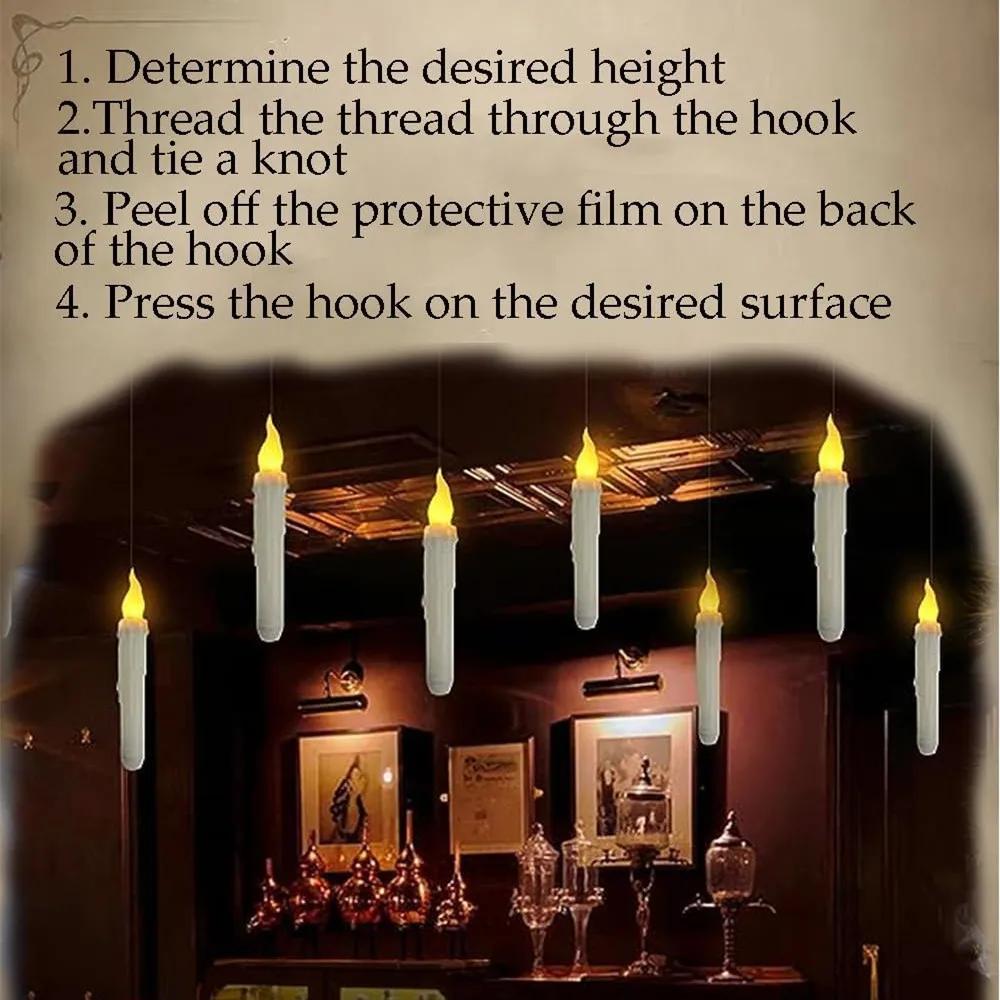 12/24 шт. Плавающие конусные свечи с пультом дистанционного управления, мерцающие светодиодные электронные подсвечники для декора на Хэллоуин, Рождественскую вечеринку