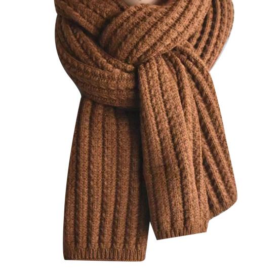 Yousheng Couple Winter Scarf Warm Thick Knitted Long Scarf Solid Color Soft Large Wrap Outdoor Indoor Cold Weather Neck Warmer