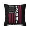 For Breast Cancer Support With Pink Ribbon Pillowcase Polyester Cushion Cover Decor Throw Pillow Case Cover Home Zipper 4040cm