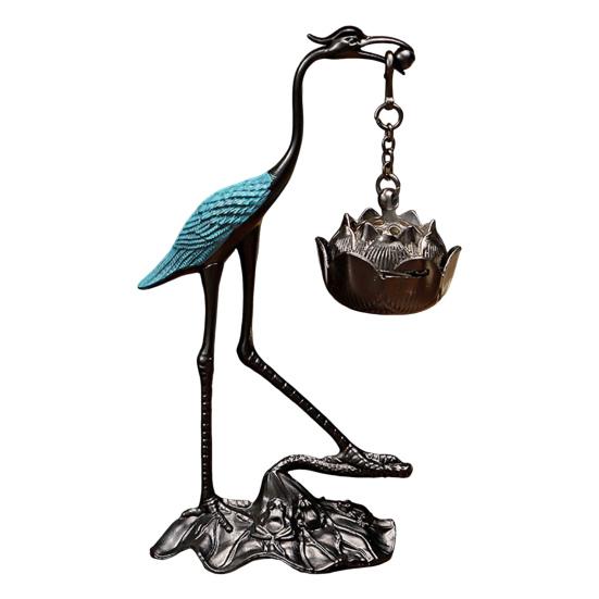 Курильница для благовоний в виде птицы лотоса, цинковый сплав, ароматерапевтический диффузор, винтажная подвесная курильница для благовоний в виде птицы лотоса для домашнего офиса, спальни, комнаты для йоги