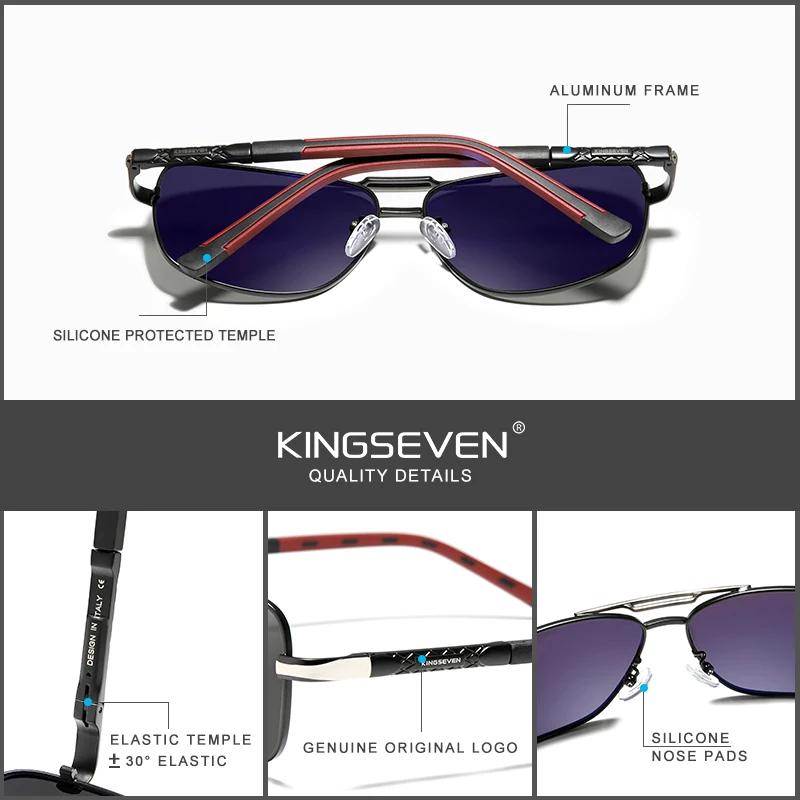 KINGSEVEN Алюминиевые Солнцезащитные Очки Мужские/Женские Поляризационные UV400 Модные Солнцезащитные Очки Классические Прямоугольные для Вождения Деловые Очки
