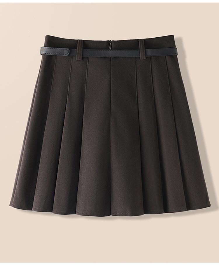 Шерстяная плиссированная юбка с высокой талией 2025: Толстый, Теплый, Стройнящий, Модный, Удобный для Осени и Зимы