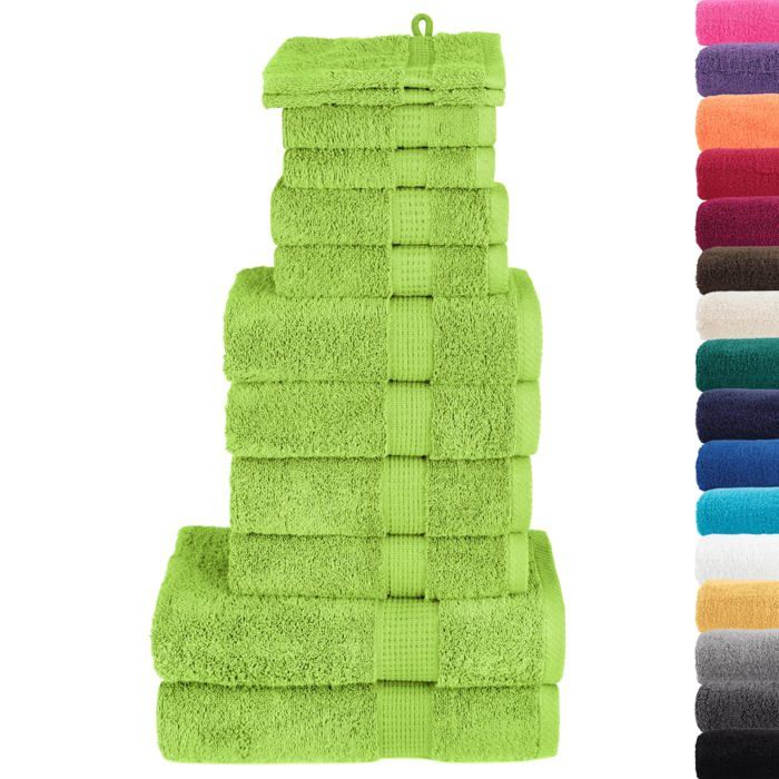 VidaXL Ensemble de Serviettes de Qualité Supérieure 12 pcs, Essuie-mains, Serviettes de Douche, Draps de Bain, Serviettes 137585