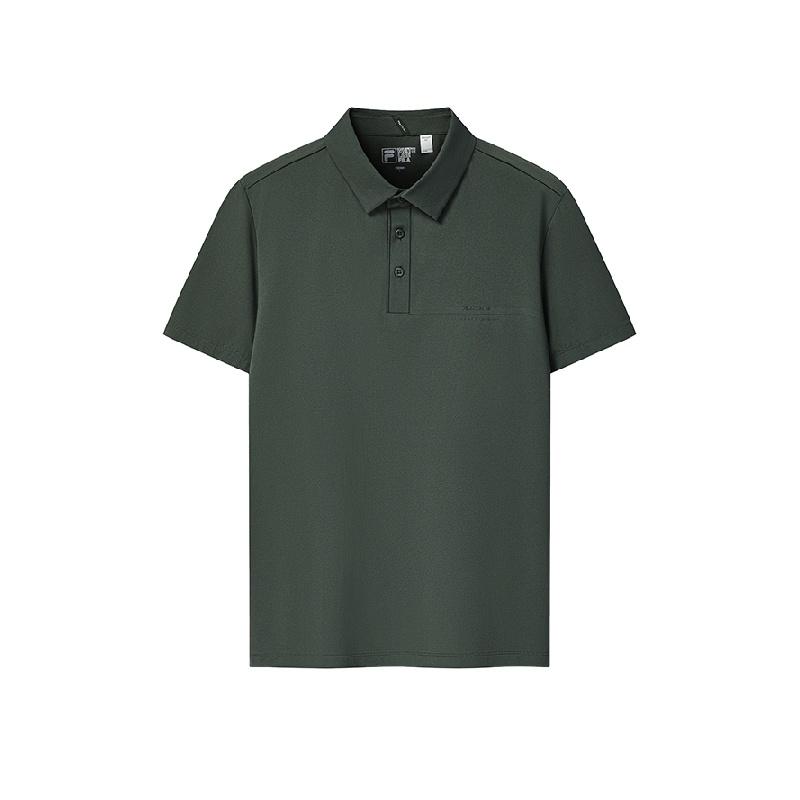 Fila Белая Поло с Коротким Рукавом и Эффектом Прохлады Business Casual Мужские Топы F11M623135F-DG