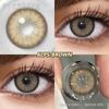 2Pcs Natural Green Colored Contacts for Eyes Blue Lenses Brown Eye Contacts Yearly Lens Makeup Gray Pupils Use for Eye