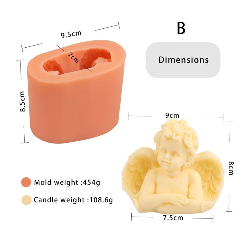 3D Ангел ароматизированная свеча силиконовая форма 3 стиля DIY торт шоколад глина принадлежности мыло ручной работы смола форма