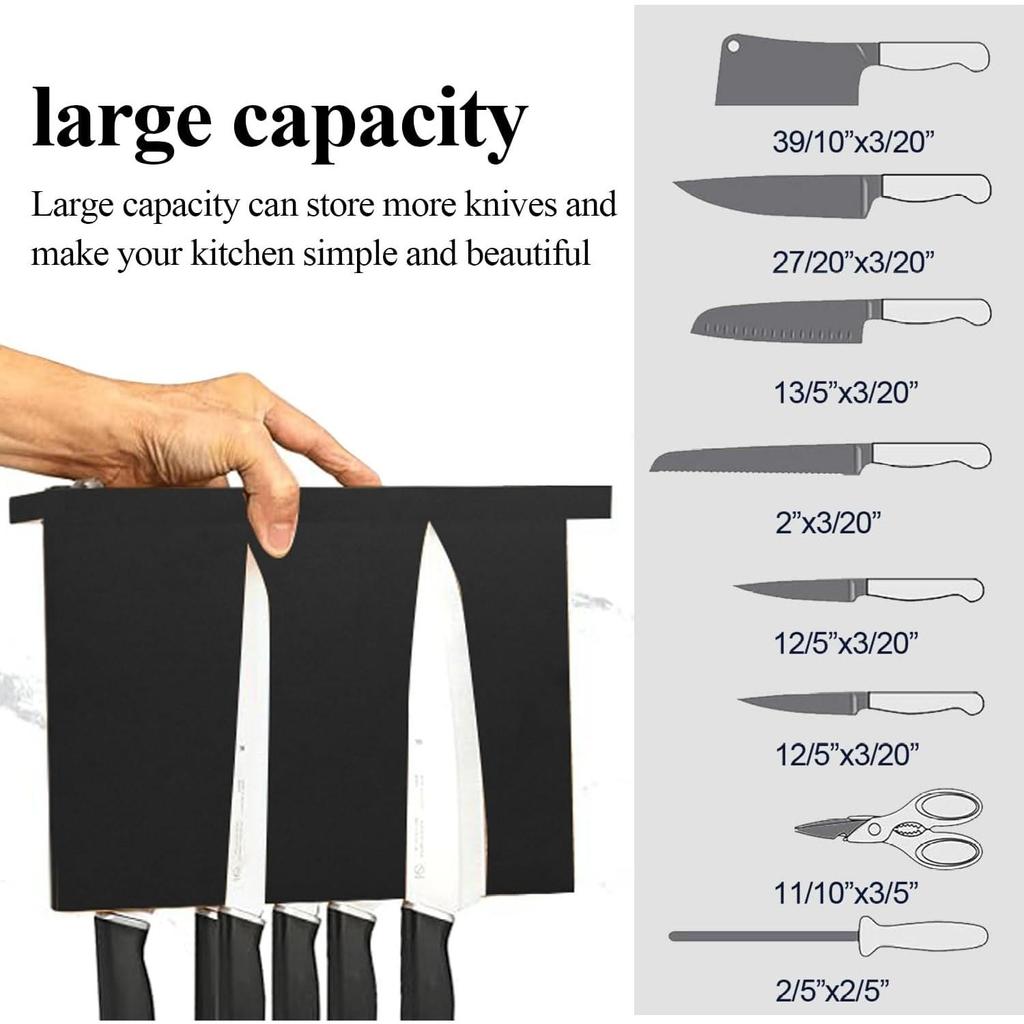 Магнитный держатель для ножей, стойка 12X10 дюймов, для хранения ножей дома и кухни, легко моется, прочное магнитное и нескользящее основание