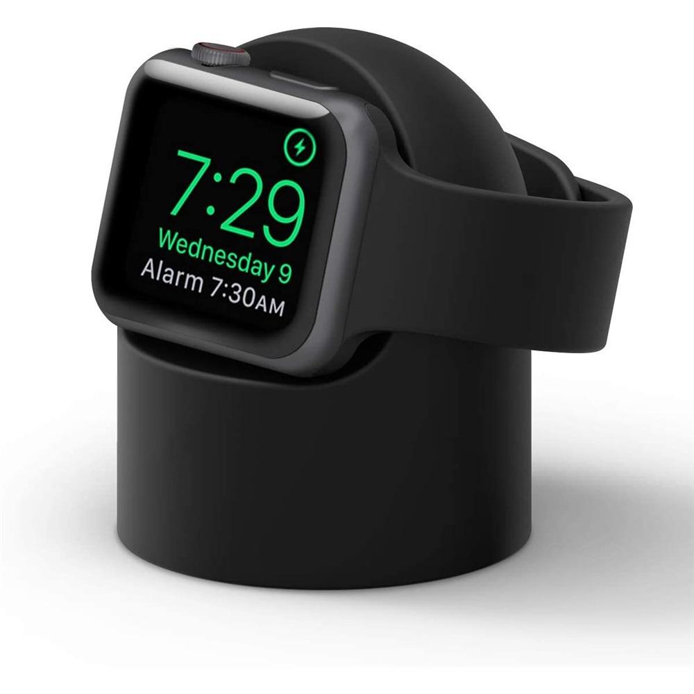 Подставка-зарядка для Apple Watch Series 9 8 Ultra 7 6 5 SE 4 3 2 Док-станция для зарядки Силиконовый кронштейн Держатель для зарядного кабеля iWatch