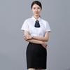 Женская белая рубашка business casual с коротким рукавом