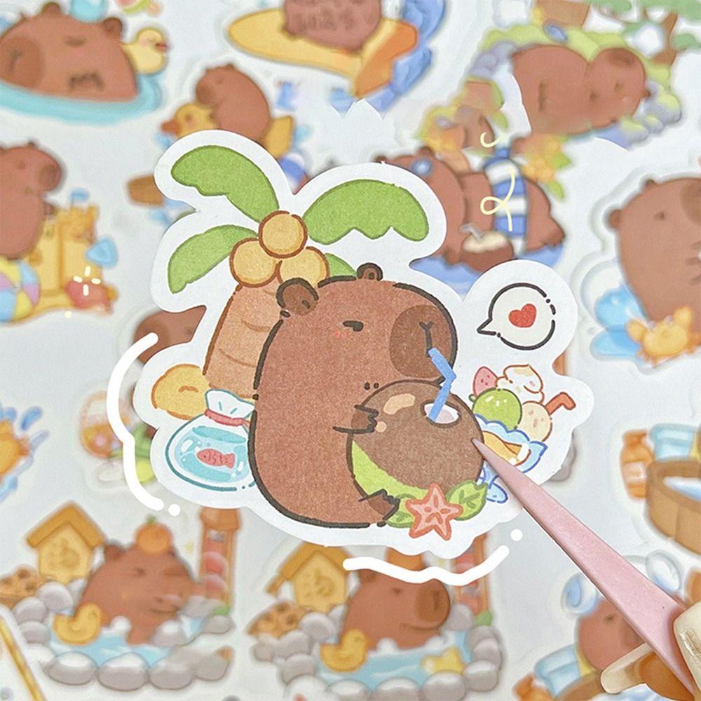 100 шт./пакет мультяшные наклейки капибара блокнот для записей детские игрушки наклейки для ноутбука