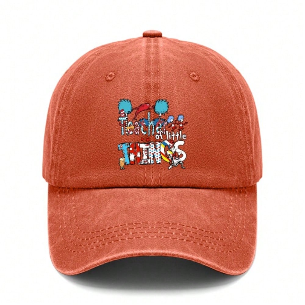 Teacher Baseball Cap - Letter "Teacher Of Little THINGS" Print Unisex Adjustable Polyester Breathable Casual Outdoor Sports Cap For Gift