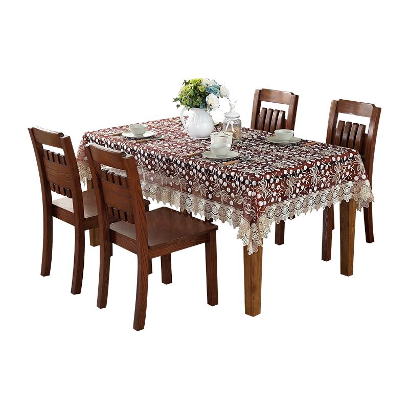 Кружевная бытовая китайская винно-красная скатерть минималистичная квадратная скатерть кофейного цвета ткань для обеденного стола круглая скатерть
