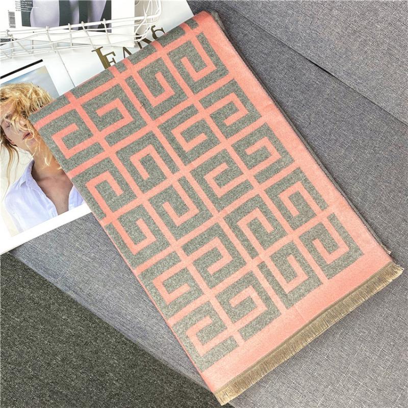 20 New Scarves Imitation Cashmere Fashion Autumn and Winter Warm Shawl Women's Dual-purpose Thickened Student Scarf
