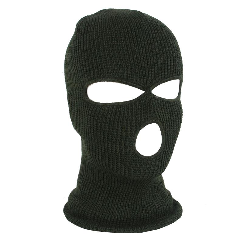 Motorcycle Windproof Full Face Knit Hats Ski Mask Men Warm Wool Balaclava Winter Hats Knitted 3 Holes Ski Mask