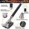 Camping Grill Brush and Scraper Stainless Steel BBQ Cleaning Brush with Deluxe Handl 3 In 1 Bristles Grill Cleaning Brush JT518