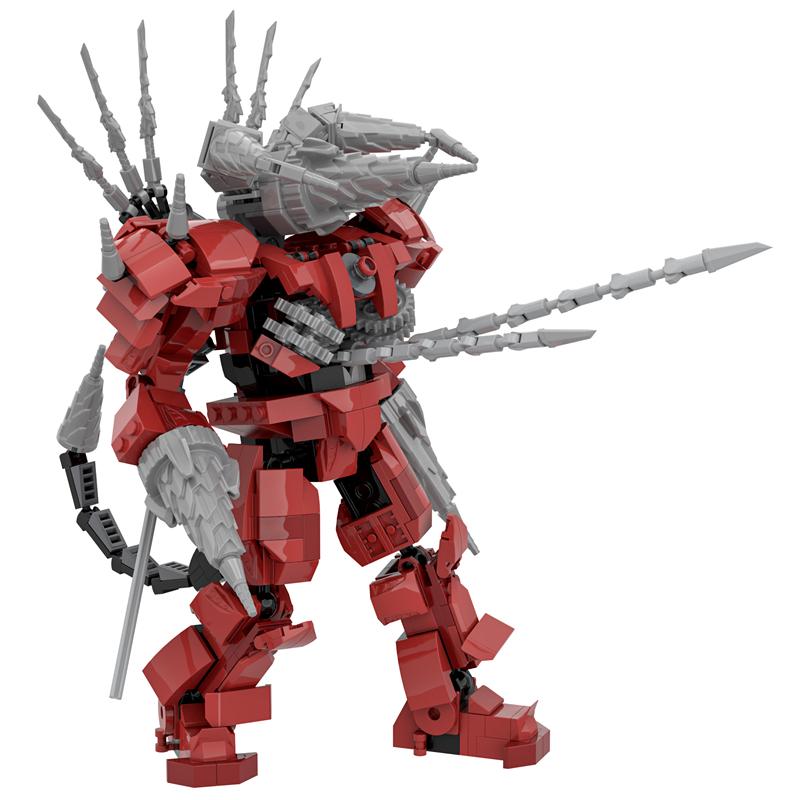 2.0 Red Titan Drill Man Skibidi Toilet Building Blocks Set With Chain Creative DIY Bricks Toys For Boys Christmas Gifts