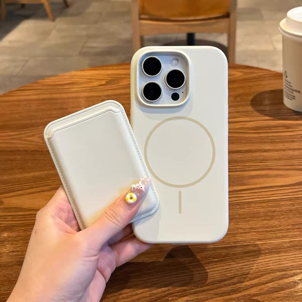 Кошелек из жидкого силикона Чехол для телефона Magsafe для iPhone 17Air 13 12 11 14 15 16 Pro Max 16e Держатель для карт Магнитный 2 в 1 Чехол