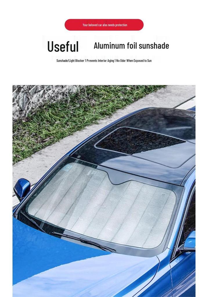 Автомобильный солнцезащитный козырек на лобовое стекло - Теплоизоляция и защита от солнца с присоской