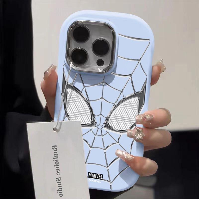 For Apple 16promax Silver Spider for IPhone15plus Mobile Phone Case New 14pro High-end Sense 13