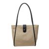 Woven straw bag women's large capacity 2025 new versatile seaside shoulder bag beach vacation commuter tote bag
