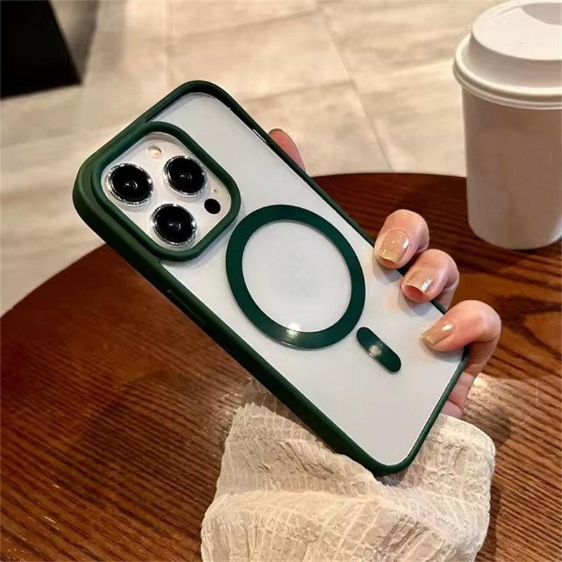 Роскошный прозрачный чехол Magsafe для iPhone 16 15 14 Plus 13 12 11 Pro XS XR Max Mini оригинальный магнитный чехол для беспроводной зарядки