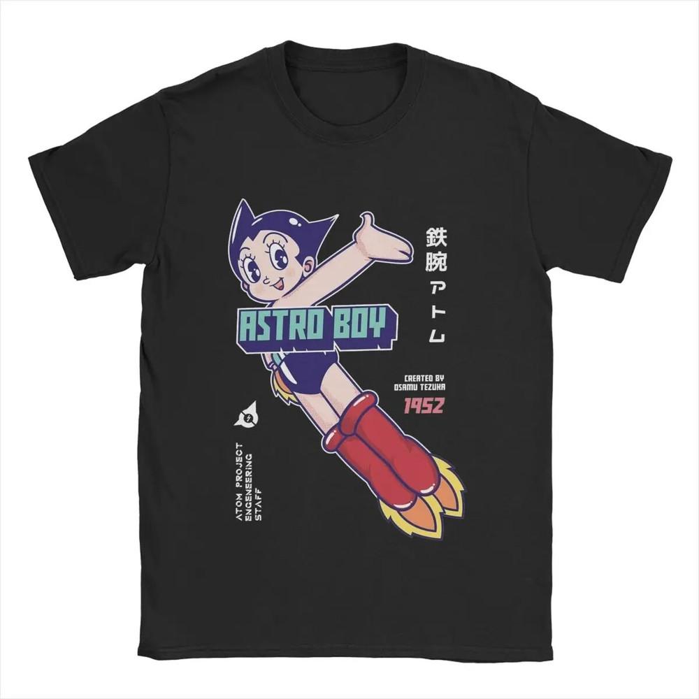 Men#039;s TShirt Astro Boy Anime Vintage Pure Cotton Tee Shirt Short Sleeve Unisex T-Shirt