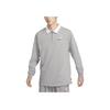 Sportswear Trend Embroidered Logo Half-Zip Long Sleeve Polo Shirt Men Tops Carbon-Heather DX6754-091