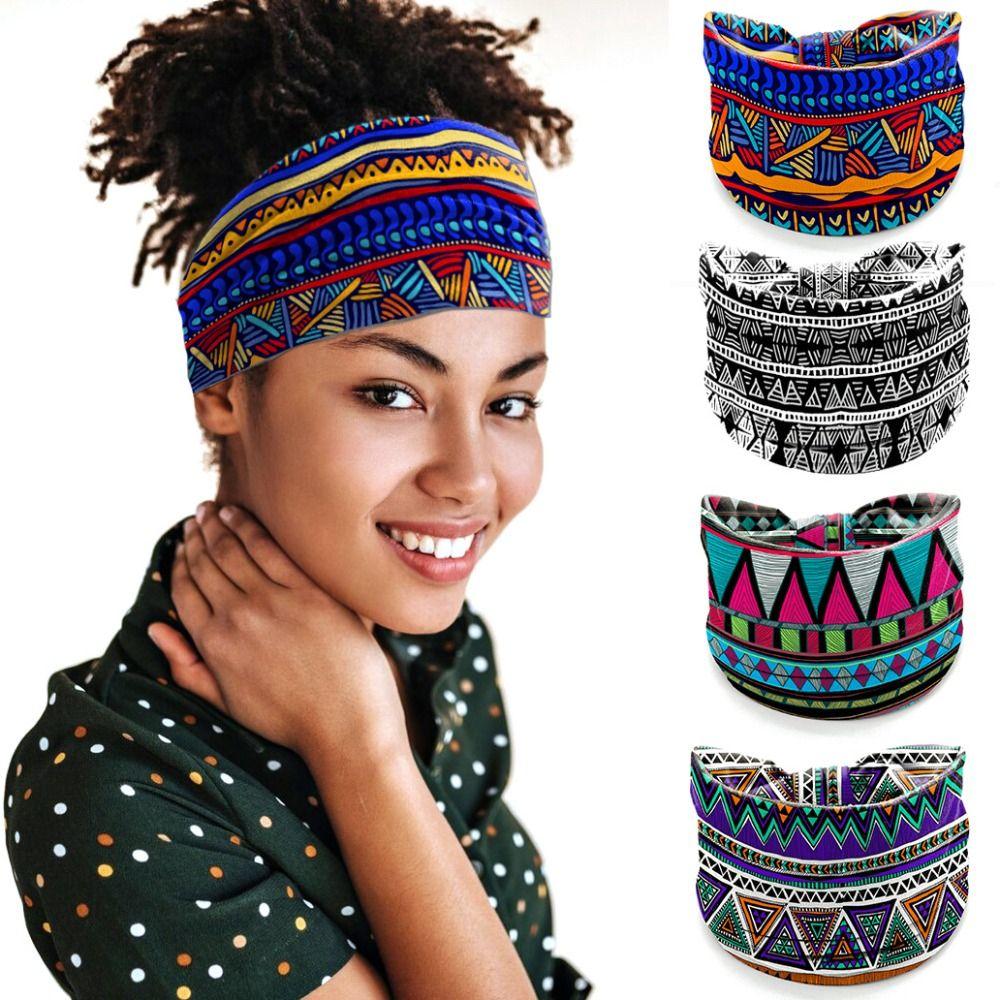 Elastic Wide Headbands Boho Printed Headscarf New Soft Bandana Girls