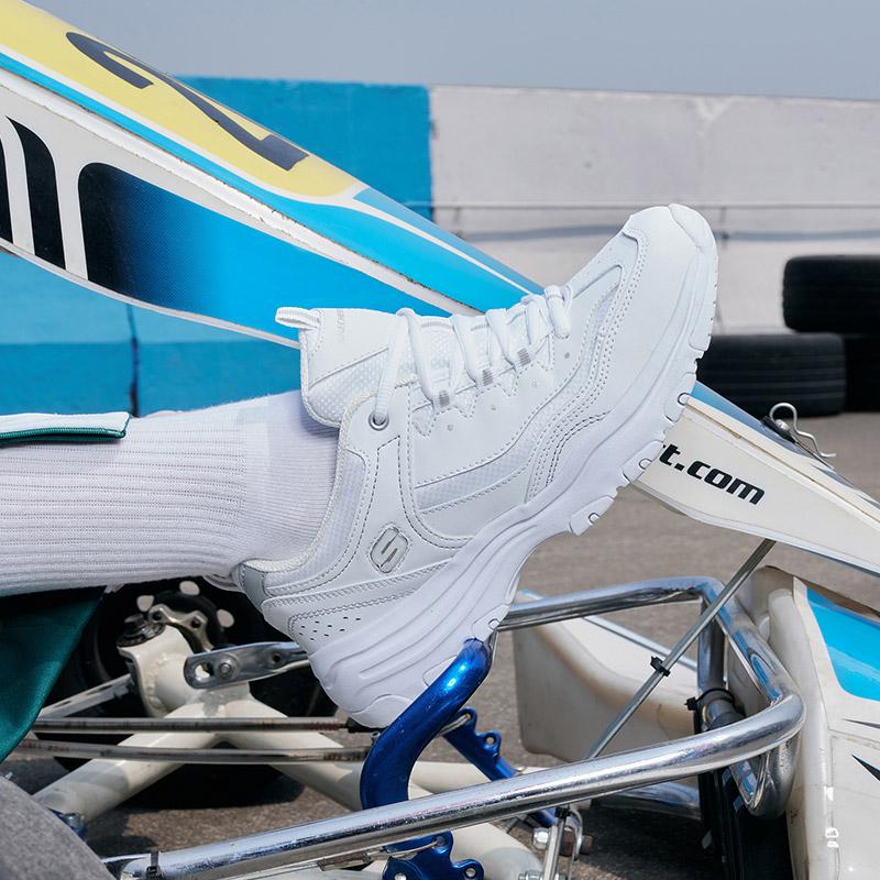 Skechers I-Conik Женские Белые Низкие Кроссовки в Стиле 'Dad Shoes' Классические Ретро Толстая Подошва Нескользящие Дышащие Легкие 88888250-WHT