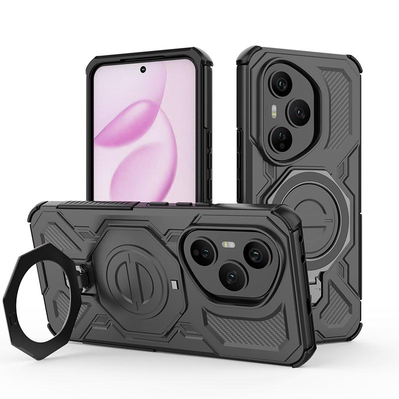 KEYSION Противоударный магнитный чехол для HONOR 400 Pro 5G с откидной металлической подставкой-кольцом для телефона, задняя крышка для Huawei Honor 400 5G