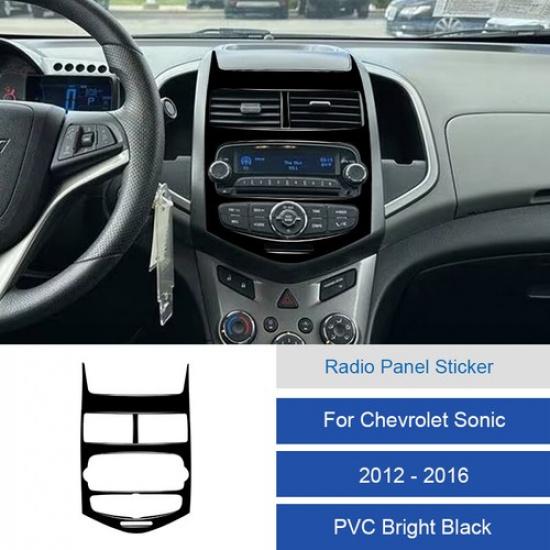 Накладка на панель управления радио и консоль из углеродного волокна для Chevrolet Sonic 12 13 14 15