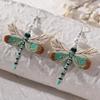 Style Vintage New Unique Embroidery Creative Cute Dragonfly Pendants for Women Personalized Fun Drop Earrings Jewelry