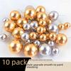 Golden Ball Cake Decoration Set - 10 Pieces: Foam Ball Birthday Baking Plug-In and Dessert Table Accessories